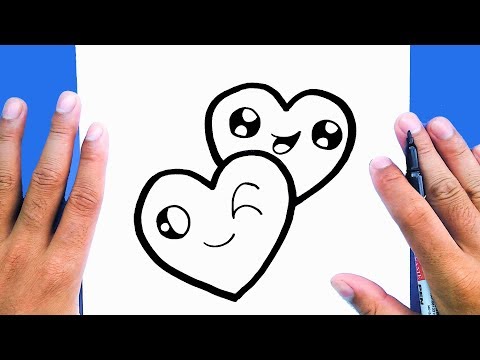 How to draw a cute couple heart, Valentin\'s Draw, Draw cute things ...