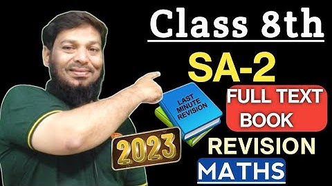 8th Class MATHS SA-2 very Important Questions | Full Text Book | Jaldi se (,✔️) lagalo