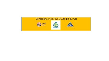 Compliance to  EPF,  SOCSO, EIS  &  PCB.