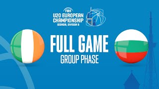 Ireland v Bulgaria | Full Basketball Game | FIBA U20 European Championship 2022