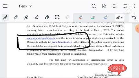 HPU BEd/MEd Online Examination form ||BEd ICEDOL Students & Regular students Online Examination form