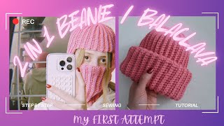 2 in 1 beanie and balaclava crochet ( A balaclava that turned into a hat!! #crochet #balaclava