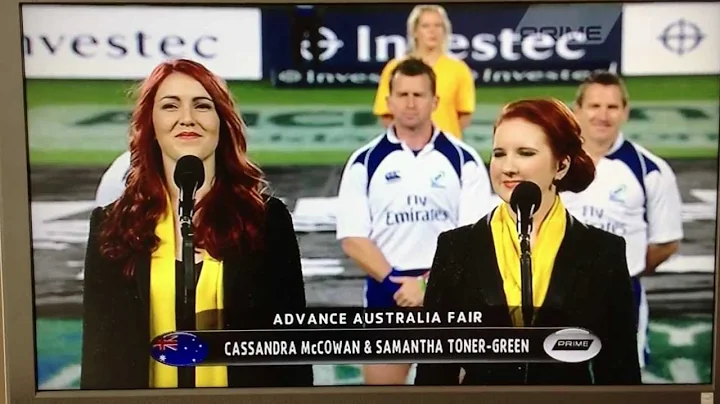 Australian anthem sung by Cassandra McCowan and Sa...