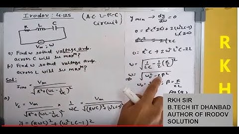 Irodov problem No. 4.125(One of the easy problem of irodov on AC circuit)
