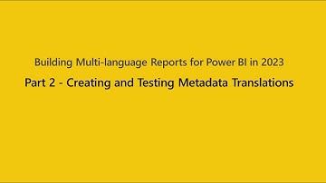 Creating and Testing Metadata Translations