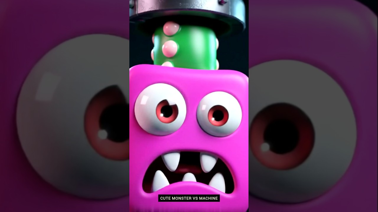 Cute Monster vs Machine | Oddly Satisfying Cartoon Horror 