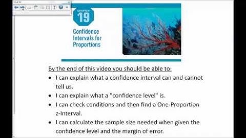 Ch 19 Confidence Intervals for Proportions