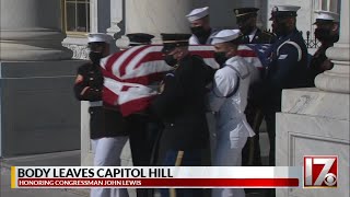 Digital Desk: Congressman Lewis caskets leaves Capitol Hill ahead of funeral