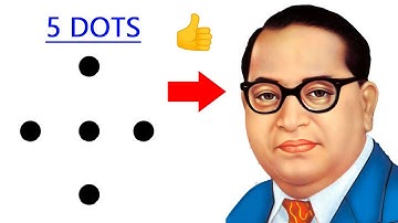 5 dots into Dr Ambedkar drawing easy - How to draw easy ambedkar drawing for ambedkar jayanti