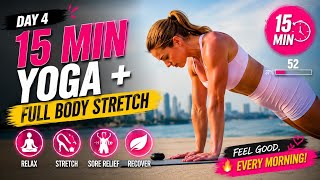 Anna Workout Plan – Day 4 | 15 Min Yoga + Full Body Stretch for Pain Relief & Flexibility 💆🏼‍♀️ screenshot 5