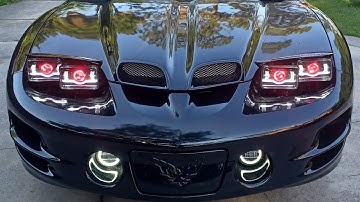 Pontiac Trans Am Terminator LED headlight and halo fog light install