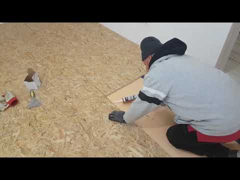 plywood flooring. silicone joints for dilation.
