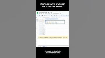 Google Sheets | Create a SPARKLINE BAR  #tutorial #googlesheets #spreadsheet #googlesheetstutorial