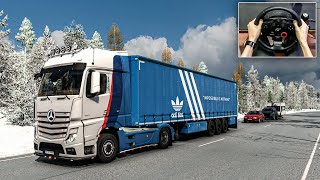 Euro Truck Simulator 2 | Mercedes Actros MP4 1953 Adidas Trailer Winter Delivery screenshot 4