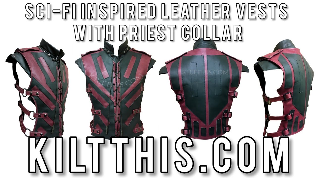 Interchangeable Star Wars Inspired Two Tone Leather Vest for Kilts By Kilt This