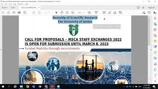 MSCA Staff Exchanges 2022 Call for Proposals is open for submission until march 8 2023