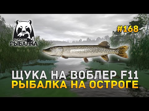Видео: Щука на Воблер F11. Рыбалка на Остроге - Русская Рыбалка 4 #168