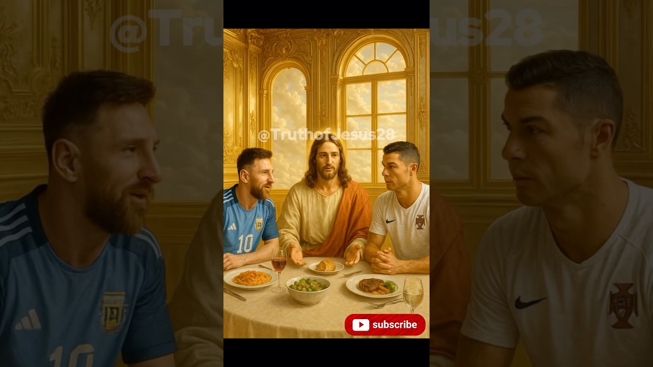 Ronaldo, Messi and Jesus… In Church?! 🙏🏻⚽️✨ 