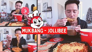 ⚠️ MESSY EATING • mukbang • 🍗 JOLLIBEE Chicken Dipped in GRAVY + Spaghetti 🍝 • Peach Mango Pie 🥧