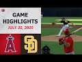 Los Angeles Angels vs. San Diego Padres Highlights | July 20, 2020 (Exhibition)