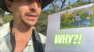 Watercolor landscapes and human poop?!