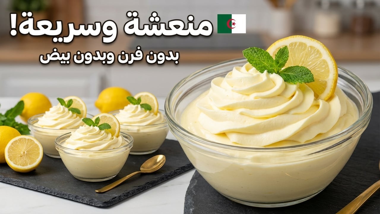 🍋 قنبلة الانتعاش! تحلية الليمون السحرية بدون بيض، بدون فرن، وبدون بسكويت.حرفياً تذوب في الفم! ✨🌙