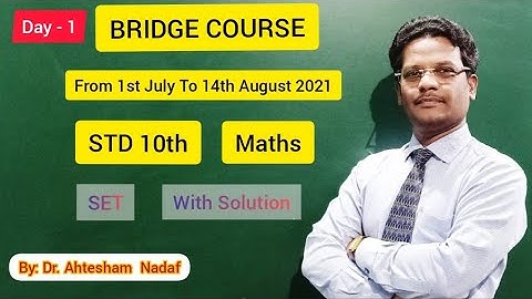 Maharashtra state board Std 10th  // BRIDGE COURSE  Maths Day-1 activity Solution.
