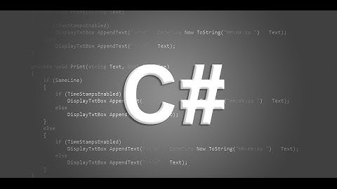 C# Programlama Ders 1