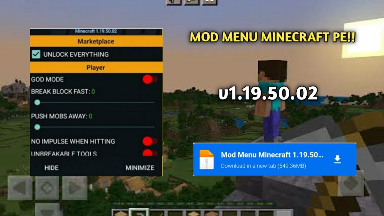 NOVO MOD MENU MINECRAFT PE 1.19.50.02