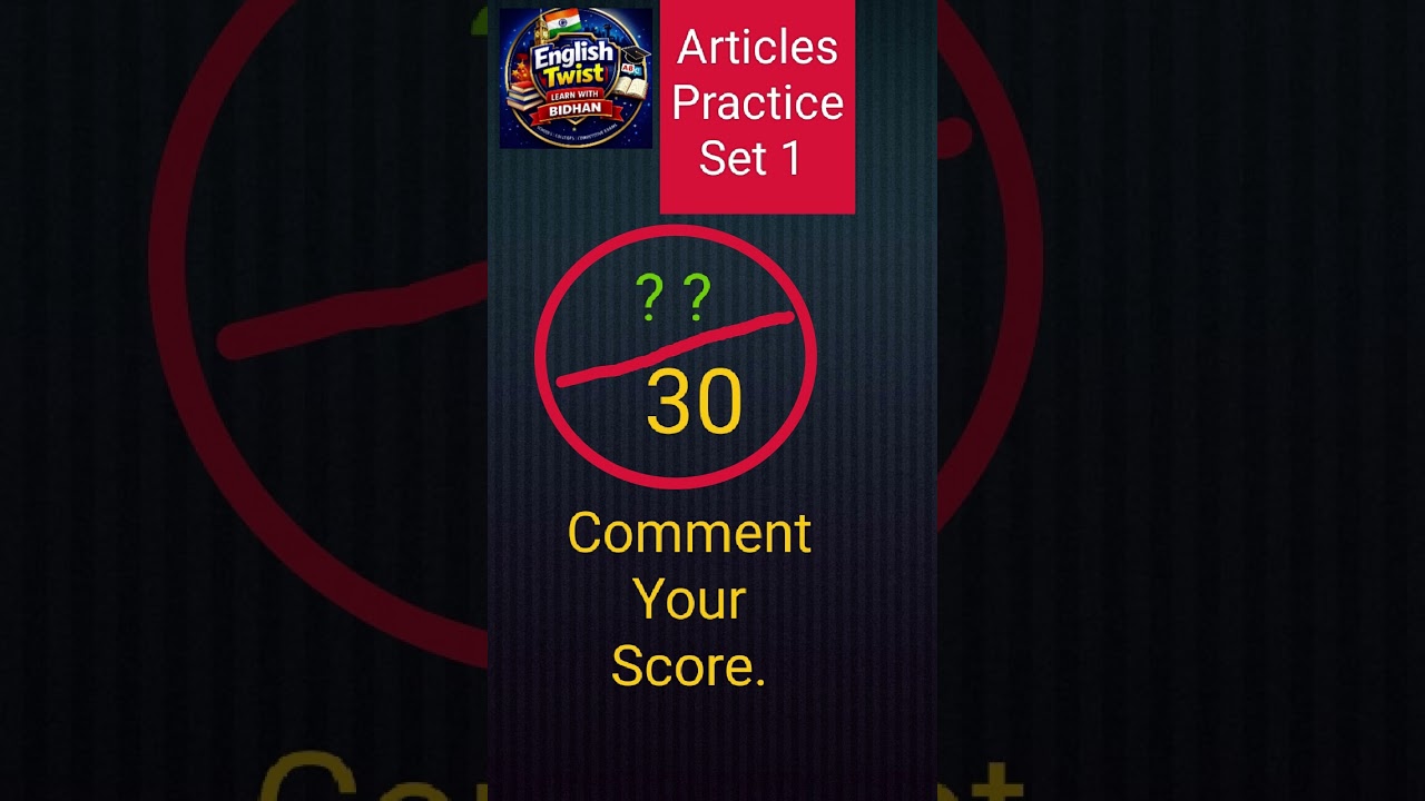 Articles exercise A an the l Practice Set 1