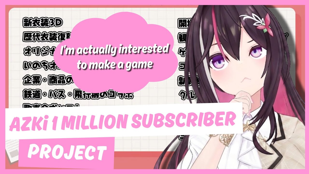 AZKi Wants to Try a Lot of Things for Her 1M Subs Celebration