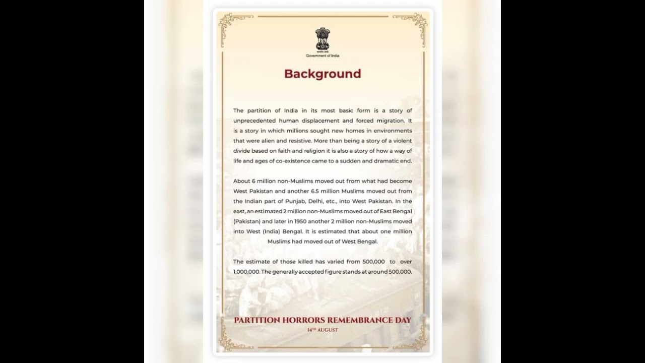 Partition Horrors Remembrance Day - August 14th..🇮🇳