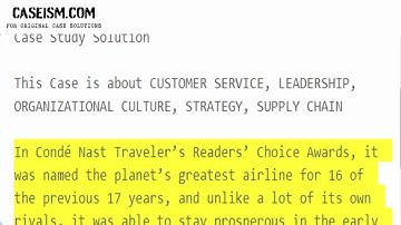 Singapore Airlines: Continuing Service Improvement Case Study Help - Caseism.com