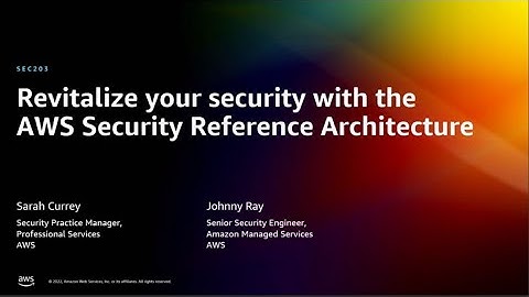 AWS re:Invent 2022 - Revitalize your security with the AWS Security Reference Architecture (SEC203)