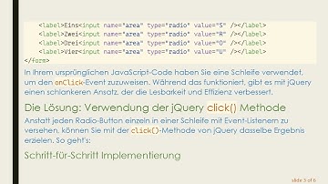 Effizientes Setzen von onClick-Event-Listenern für Radio-Buttons mit jQuery