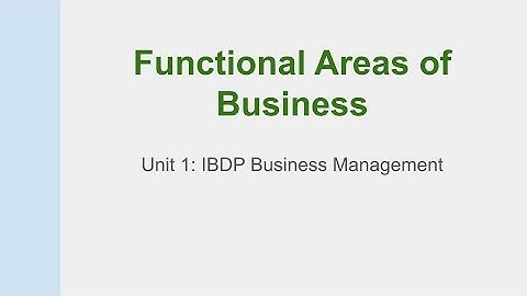 1.1.2 Functional Areas of Business | IBDP Business Management