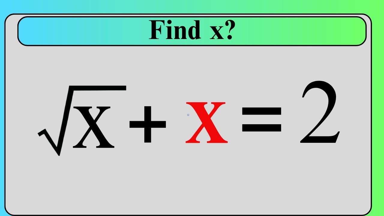 Nice Algebra Math Problem | Find the Value of X - YouTube