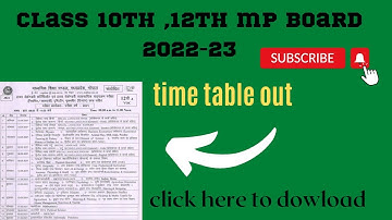 class 10th ,12th mp board 2022-23 # time table out