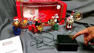 Vintage 1995 Mr Christmas Looney Tunes Brass Band Bugs Bunny Animated Musical Ornament