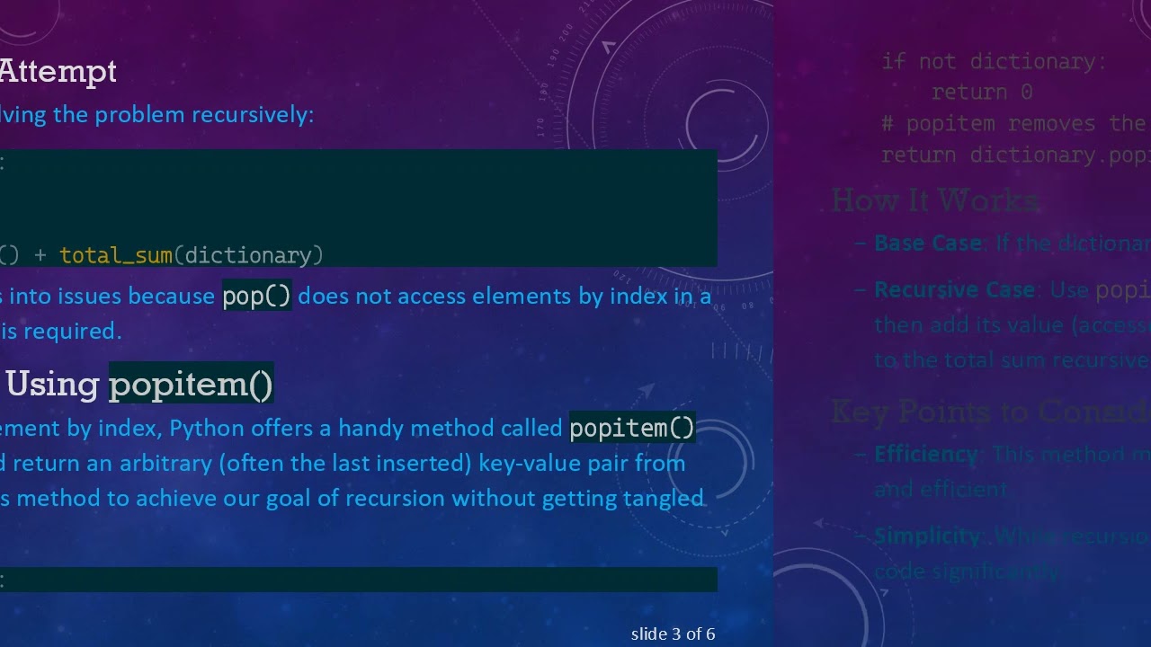 How to Remove "First" Item From a Python Dictionary