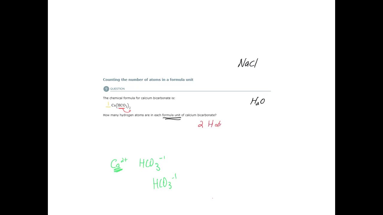 ALEKS - Counting the number of atoms in a formula unit - Example 1