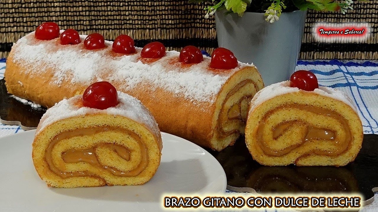 FÁCIL BRAZO GITANO PIONONO CON DULCE DE LECHE DELIRIO TOTAL DE SABOR -  YouTube