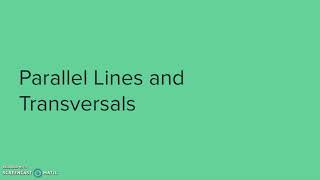 Unit 3 Parallel Lines and Transversals Notes Part 2