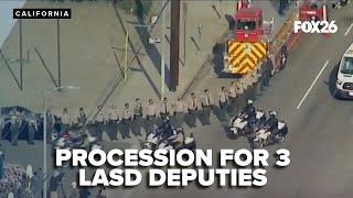 Procession for the three LA County deputies who died from an explosion