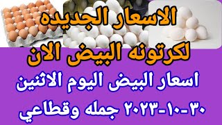 سعر البيض اسعار البيض اليوم الاثنين ٣٠-١٠-٢٠٢٣ جمله وقطاعي فى مصر