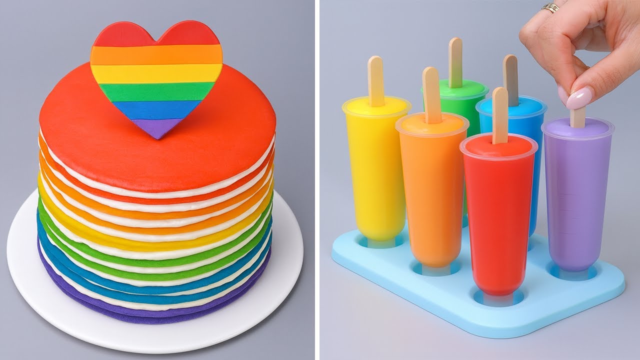 🔴🟠🟡🟢🔵🟣 Amazing Colorful Cake Tutorial | So Yummy Chocolate Cake Decorating Recipes