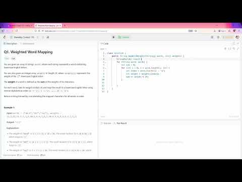LeetCode 3838 | Weighted Word Mapping || Java | AC | Biweekly | Guide