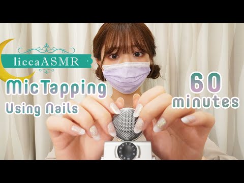 【ASMR】💤睡眠導入🌙60分間 眠くなる3種のマイクタッピング / 60 minutes Mic Tapping / 60 분 3 종류 마이크 도청 (声なし：No Talking)