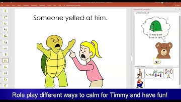 Social Skills Lesson on Ways to Calm Using PowerPoint and LessonPix