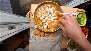 POV Menemen (Turkish Eggs with Peppers and Tomato)